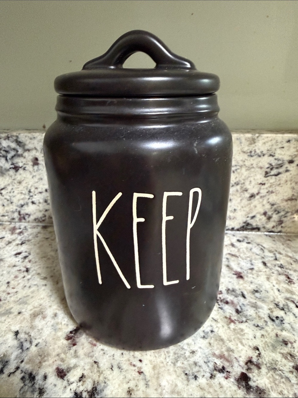 Rae Dunn Keep Ceramic Kitchen Canister - Black